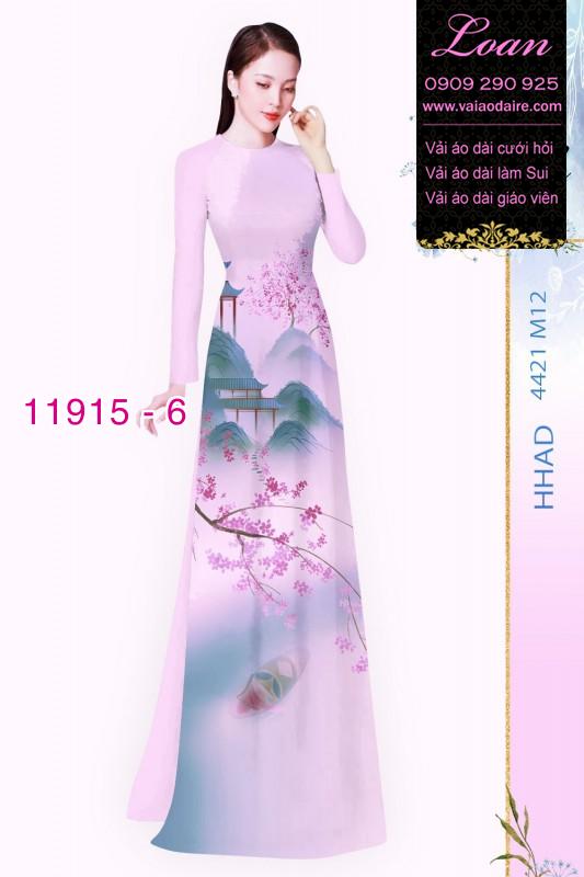 Vải áo dài hình in hoa 3D
