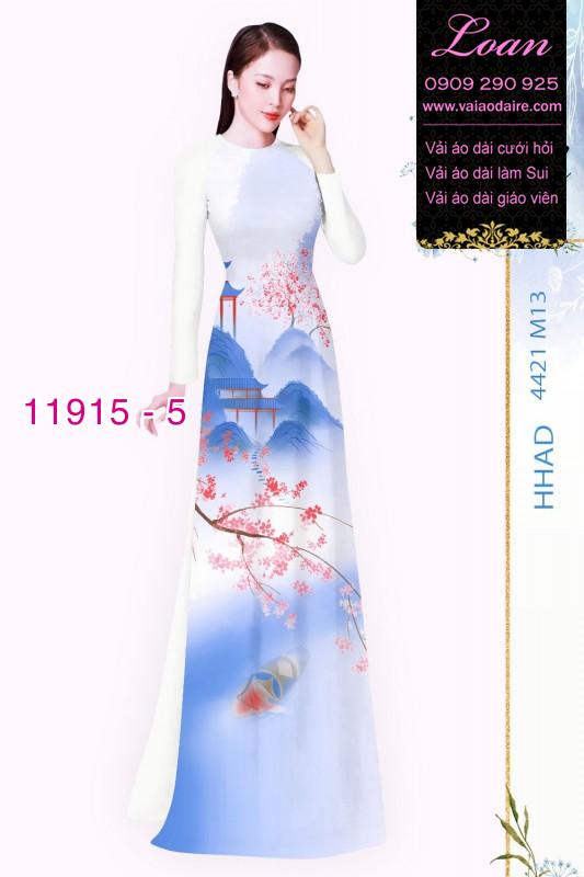 Vải áo dài hình in hoa 3D