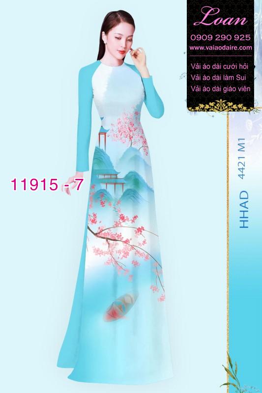 Vải áo dài hình in hoa 3D
