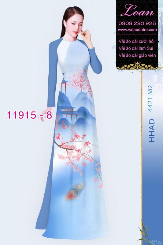 Vải áo dài hình in hoa 3D
