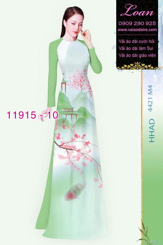 Vải áo dài hình in hoa 3D