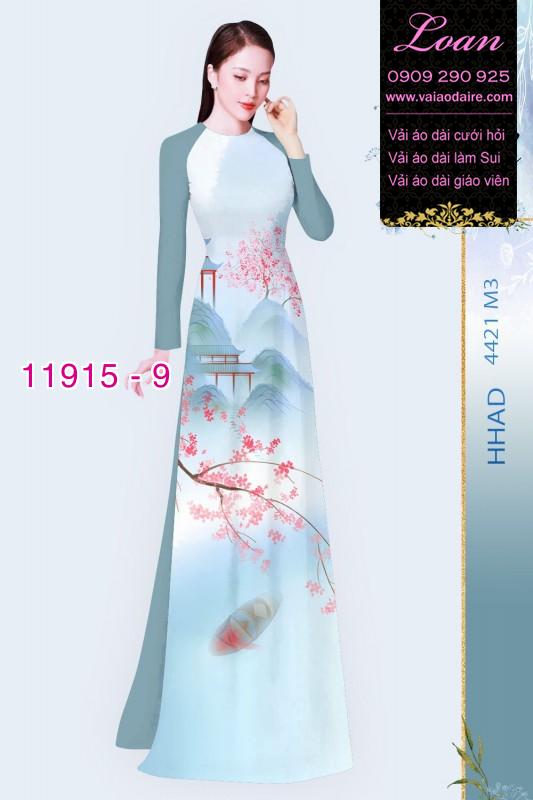 Vải áo dài hình in hoa 3D