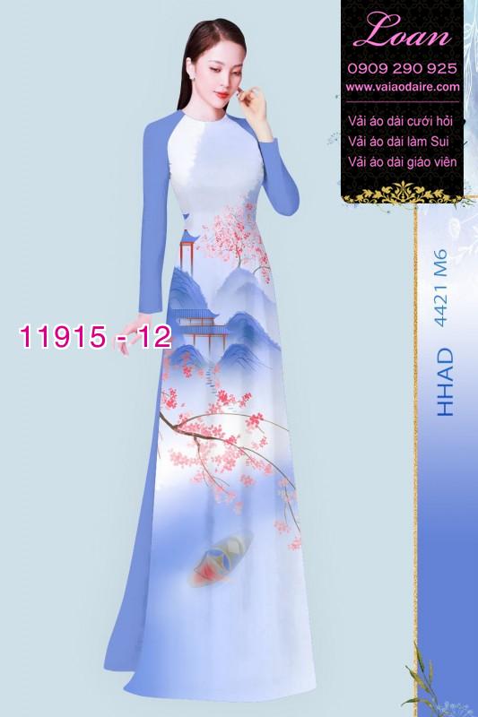 Vải áo dài hình in hoa 3D