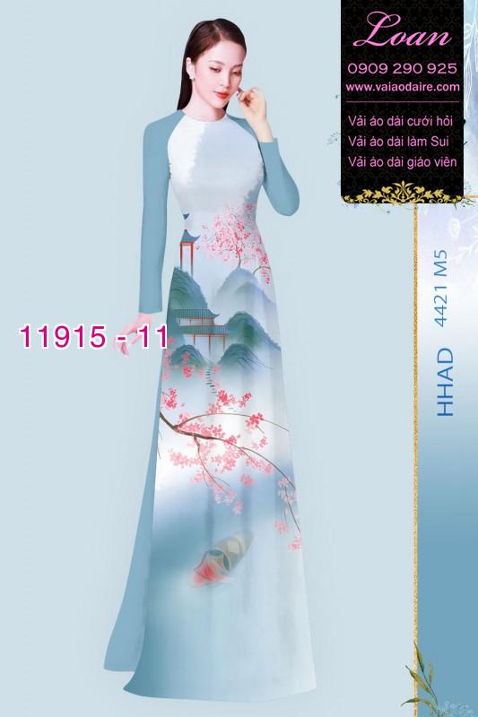 Vải áo dài hình in hoa 3D