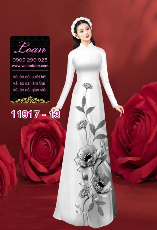 Vải áo dài hình in hoa 3D Vải áo dài hình in hoa 3D