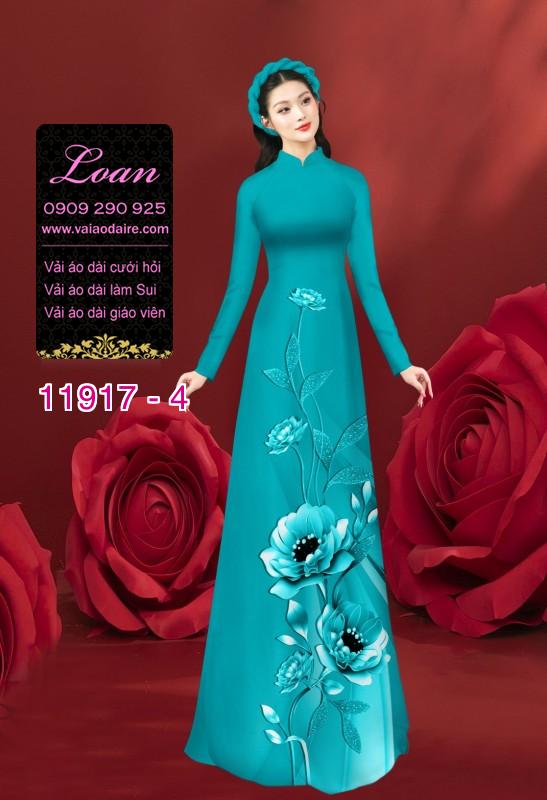 Vải áo dài hình in hoa 3D Vải áo dài hình in hoa 3D