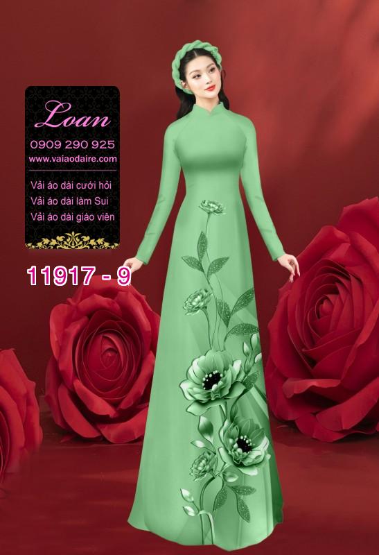Vải áo dài hình in hoa 3D Vải áo dài hình in hoa 3D