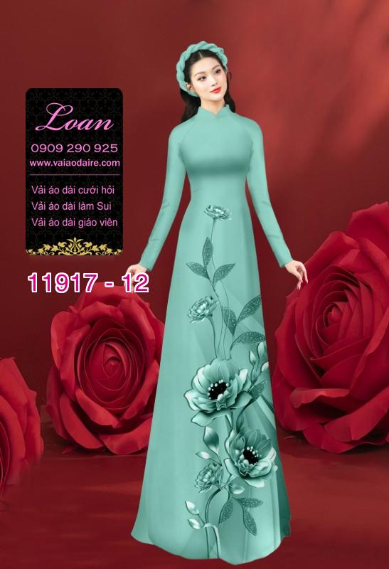 Vải áo dài hình in hoa 3D Vải áo dài hình in hoa 3D