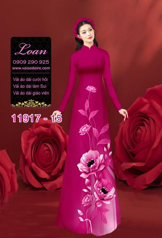 Vải áo dài hình in hoa 3D Vải áo dài hình in hoa 3D