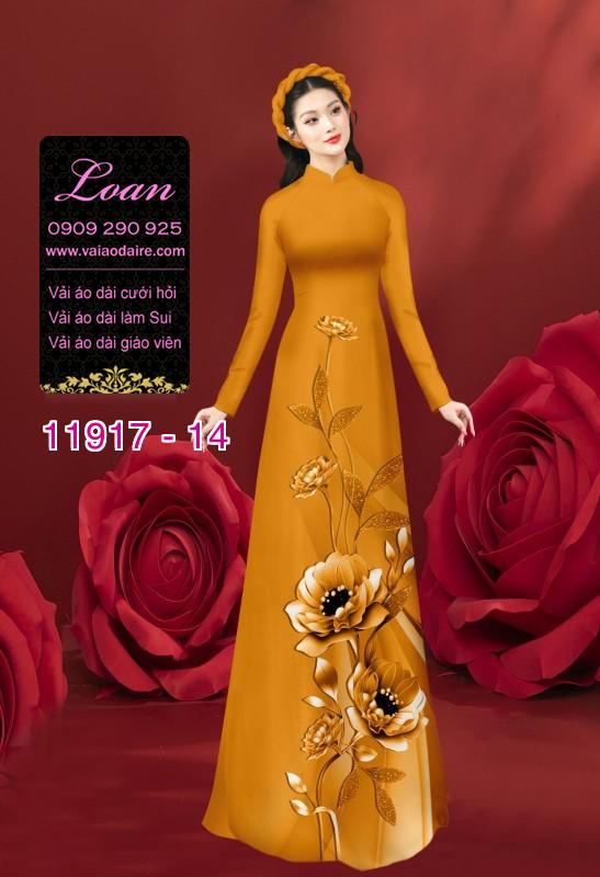 Vải áo dài hình in hoa 3D Vải áo dài hình in hoa 3D