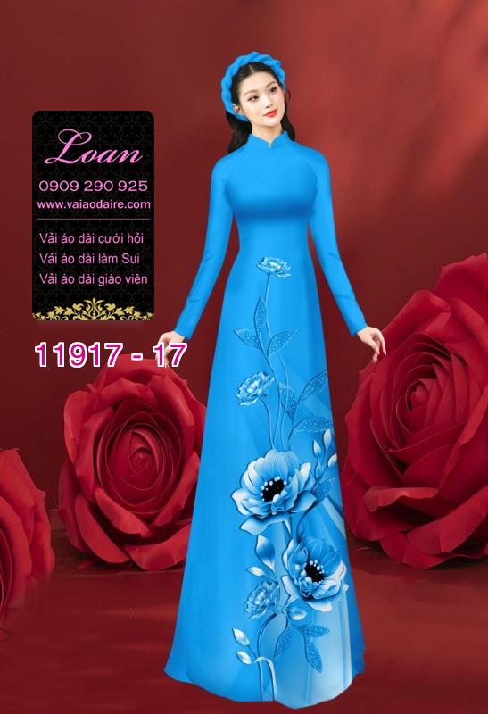 Vải áo dài hình in hoa 3D Vải áo dài hình in hoa 3D