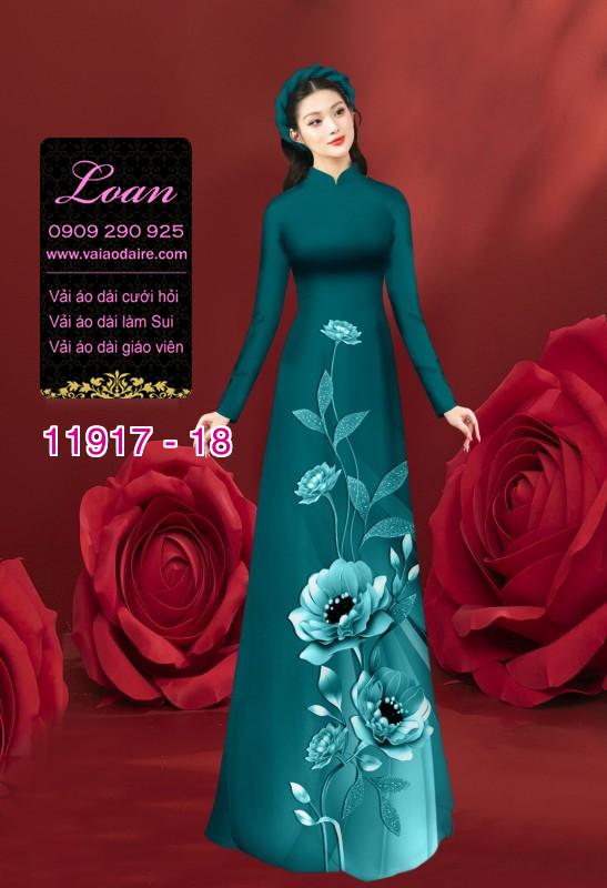 Vải áo dài hình in hoa 3D Vải áo dài hình in hoa 3D