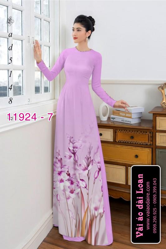 Vải áo dài hoa in 3D