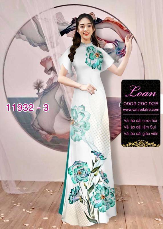 Vải áo dài hoa in 3D