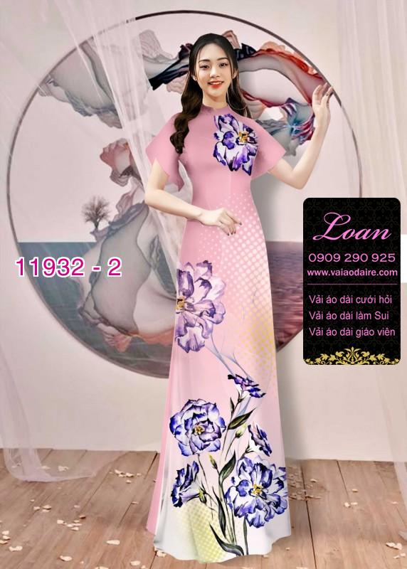Vải áo dài hoa in 3D