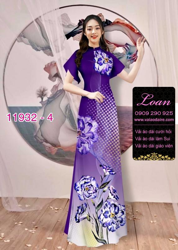 Vải áo dài hoa in 3D