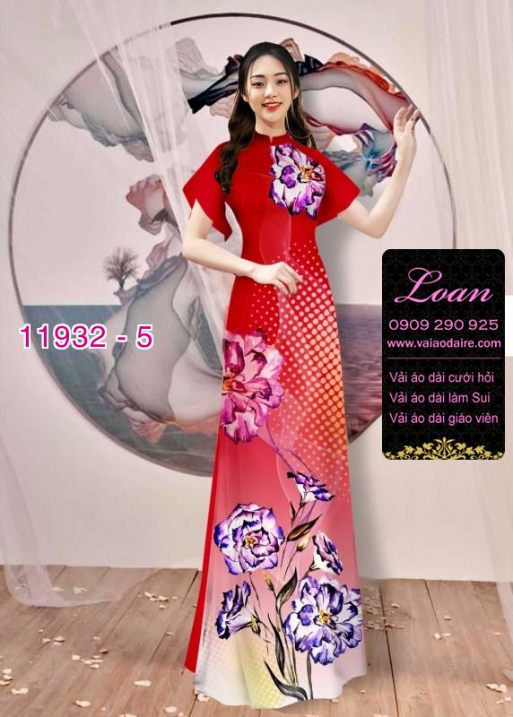 Vải áo dài hoa in 3D