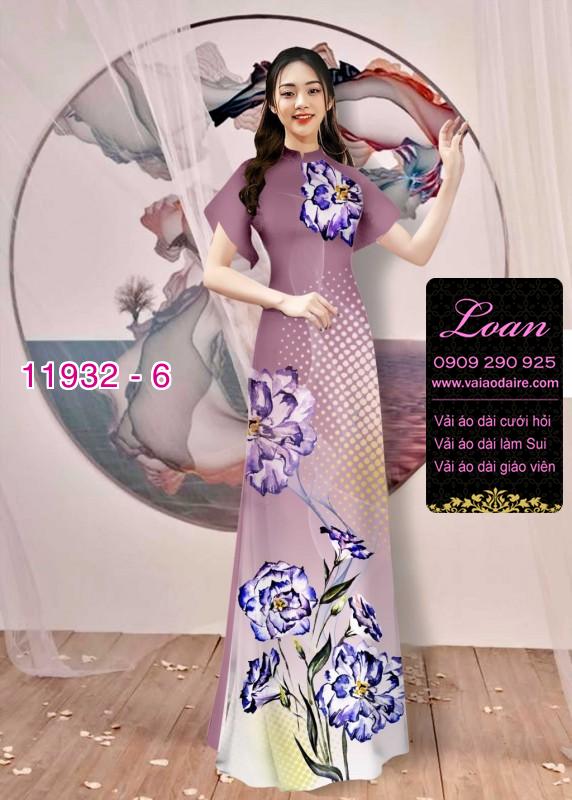 Vải áo dài hoa in 3D