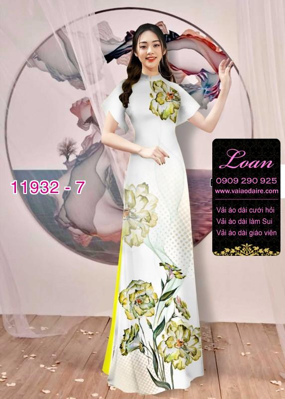 Vải áo dài hoa in 3D