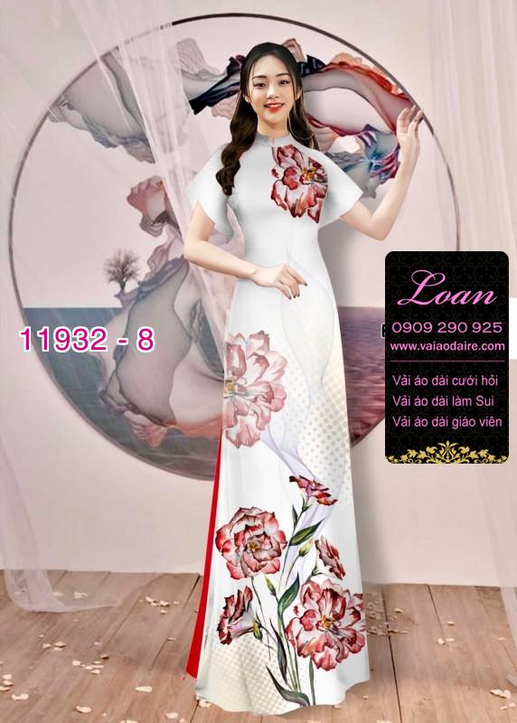 Vải áo dài hoa in 3D