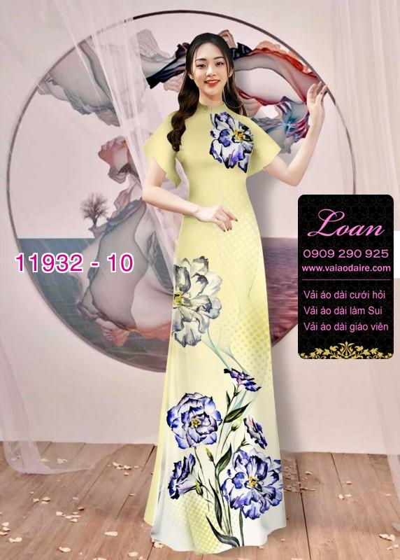 Vải áo dài hoa in 3D