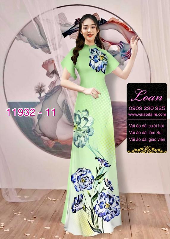 Vải áo dài hoa in 3D