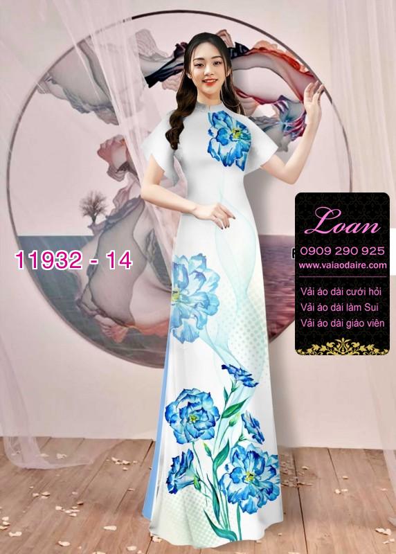 Vải áo dài hoa in 3D