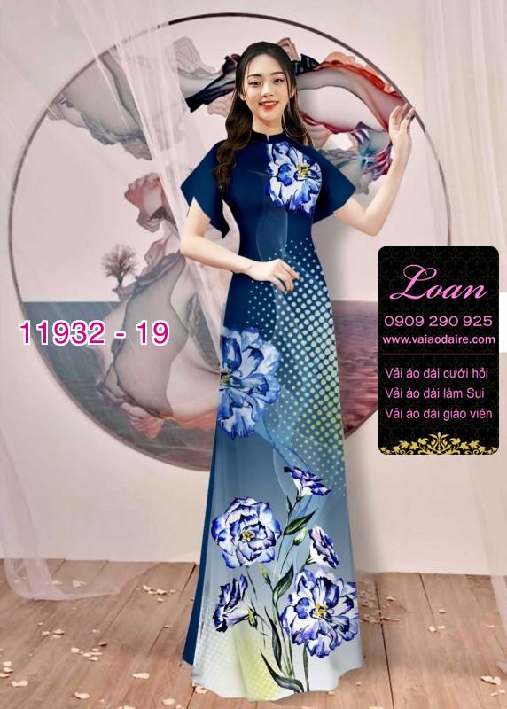 Vải áo dài hoa in 3D