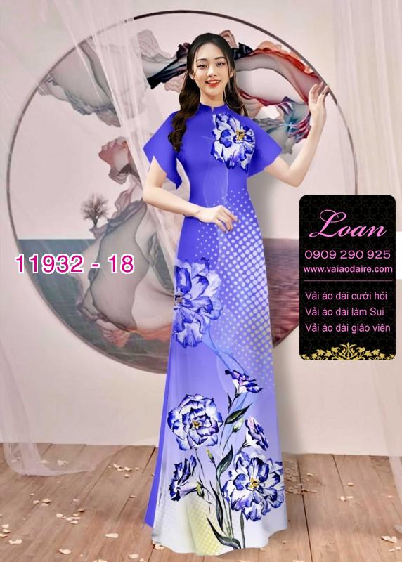 Vải áo dài hoa in 3D