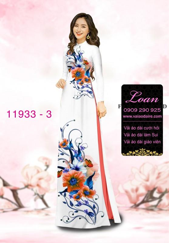 Vải áo dài hoa in 3D