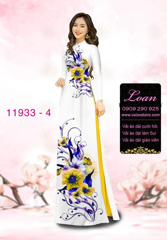 Vải áo dài hoa in 3D