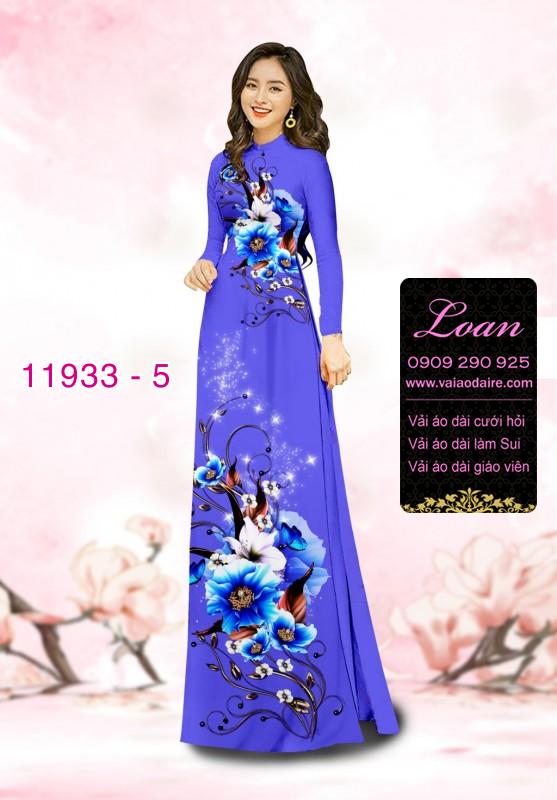 Vải áo dài hoa in 3D