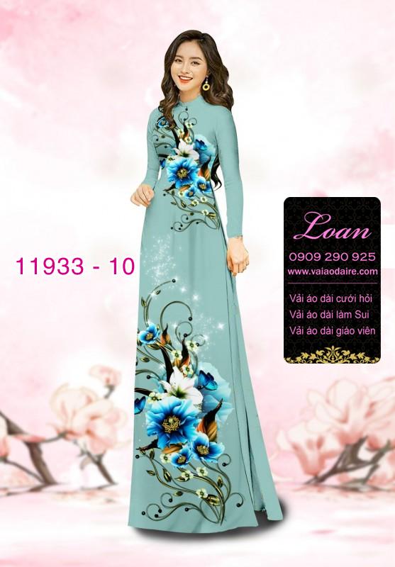 Vải áo dài hoa in 3D
