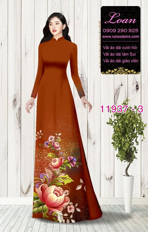 Vải áo dài hoa in 3D Vải áo dài hoa in 3D