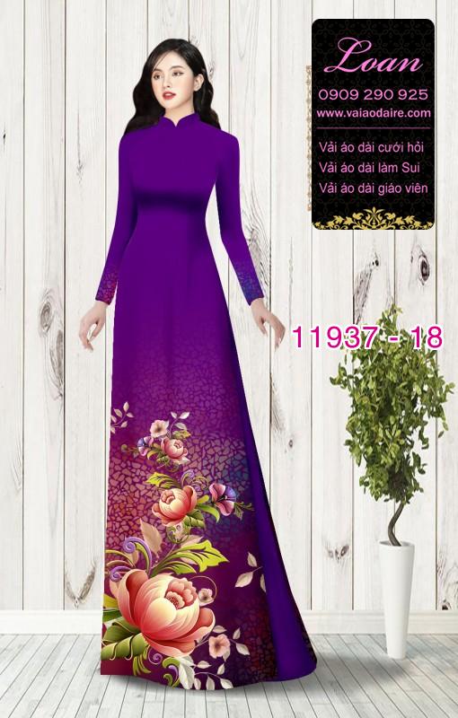 Vải áo dài hoa in 3D Vải áo dài hoa in 3D