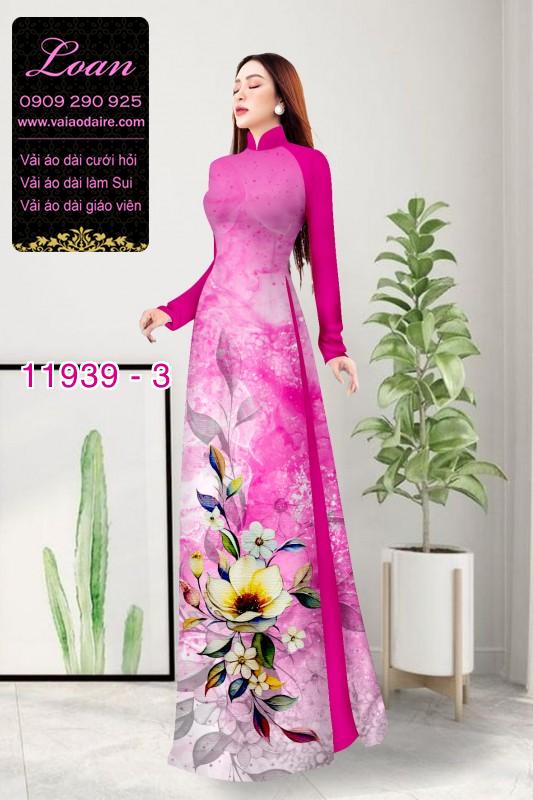 Vải áo dài hoa in 3D Vải áo dài hoa in 3D