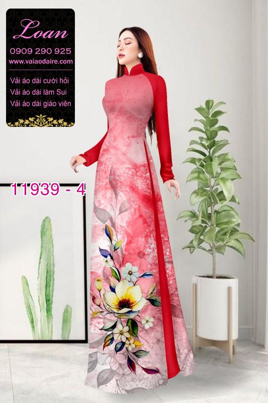 Vải áo dài hoa in 3D Vải áo dài hoa in 3D