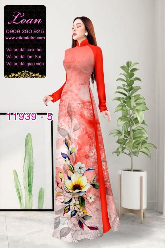 Vải áo dài hoa in 3D Vải áo dài hoa in 3D
