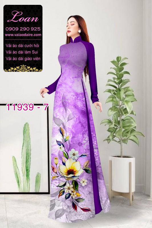 Vải áo dài hoa in 3D Vải áo dài hoa in 3D