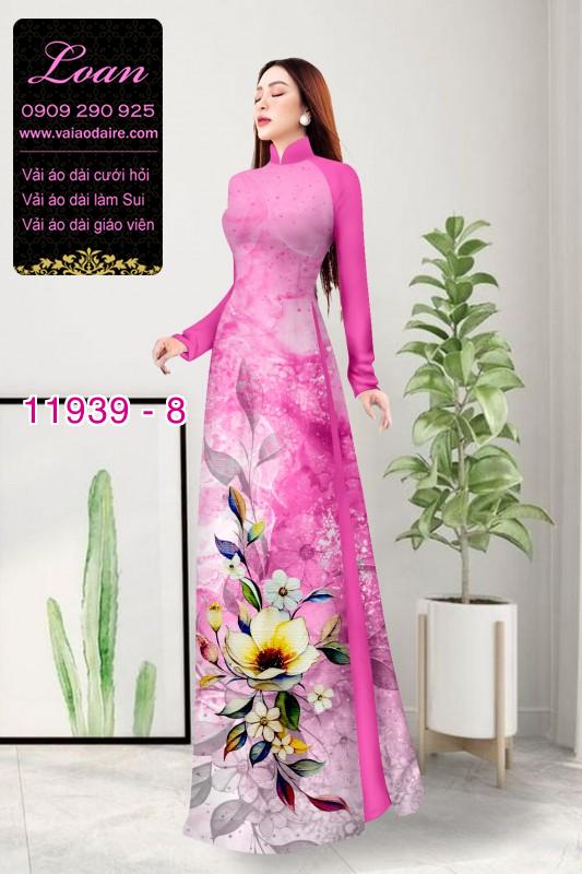 Vải áo dài hoa in 3D Vải áo dài hoa in 3D