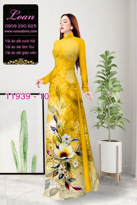Vải áo dài hoa in 3D Vải áo dài hoa in 3D
