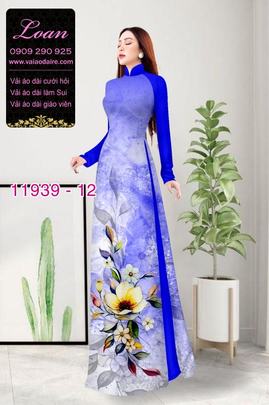 Vải áo dài hoa in 3D Vải áo dài hoa in 3D