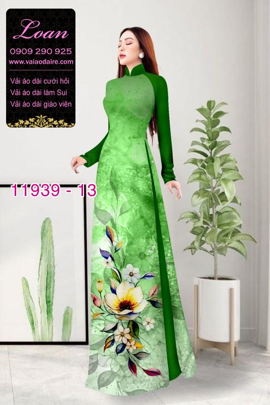 Vải áo dài hoa in 3D Vải áo dài hoa in 3D