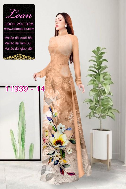 Vải áo dài hoa in 3D Vải áo dài hoa in 3D