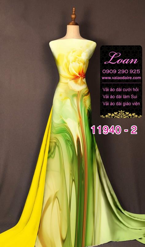 Vải áo dài hoa in 3D