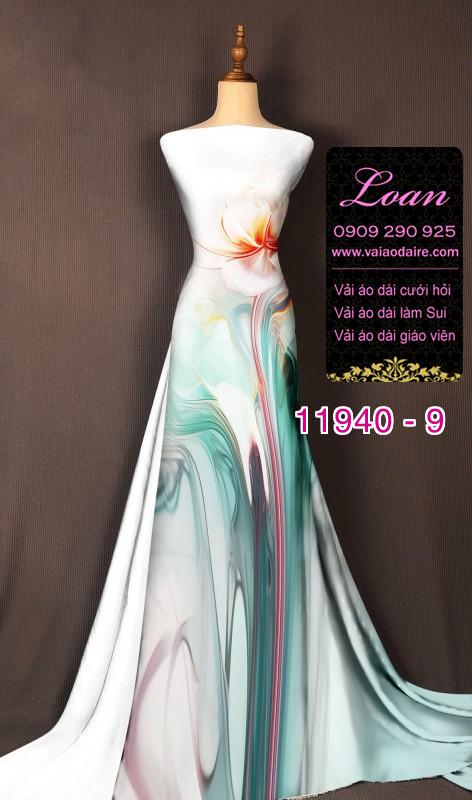 Vải áo dài hoa in 3D