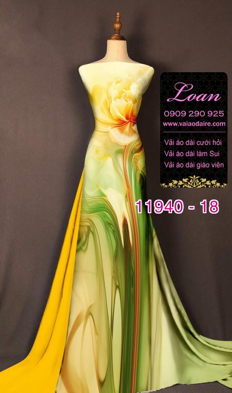 Vải áo dài hoa in 3D