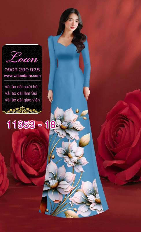 Vải áo dài hoa in 3D Vải áo dài hoa in 3D