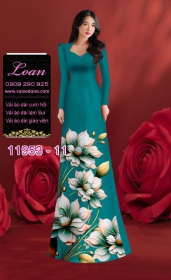 Vải áo dài hoa in 3D-24886