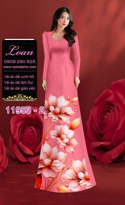 Vải áo dài hoa in 3D-24886
